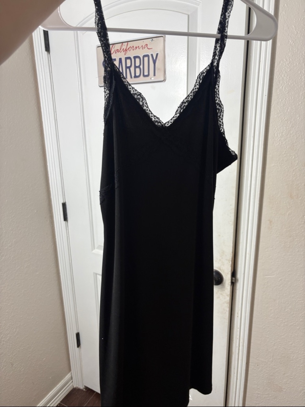 Black Lace-Trim Slip Dress - Women Intimates